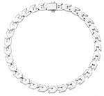 Silver chain bracelet on a white background