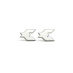 Silver Houndstooth studs, high polish