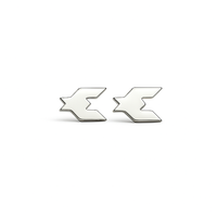Silver Houndstooth studs, high polish