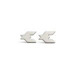 Silver Houndstooth studs, satin brush